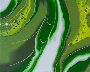 Превью обои краска, fluid art, разводы, жидкость, зеленый