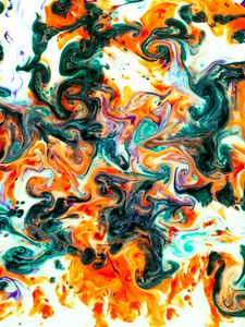 Превью обои краска, fluid art, разводы, жидкость, разноцветный, пятна