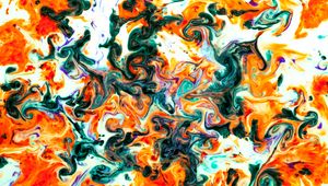 Превью обои краска, fluid art, разводы, жидкость, разноцветный, пятна