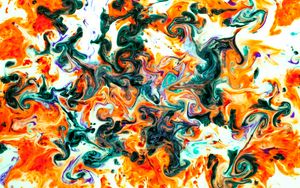 Превью обои краска, fluid art, разводы, жидкость, разноцветный, пятна