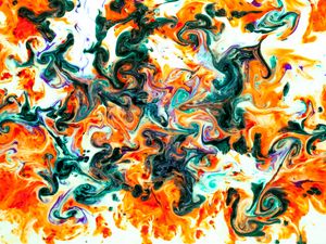 Превью обои краска, fluid art, разводы, жидкость, разноцветный, пятна