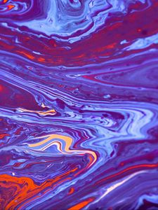 Превью обои краска, fluid art, разводы, жидкость, синий, красный