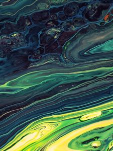 Превью обои краска, fluid art, разводы, жидкость, синий, арт