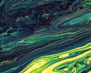 Превью обои краска, fluid art, разводы, жидкость, синий, арт