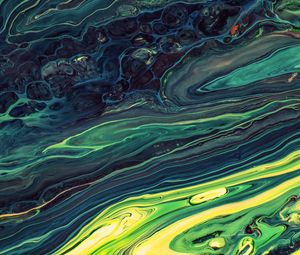 Превью обои краска, fluid art, разводы, жидкость, синий, арт