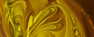 Превью обои краска, fluid art, разводы, жидкость, желтый, искажение