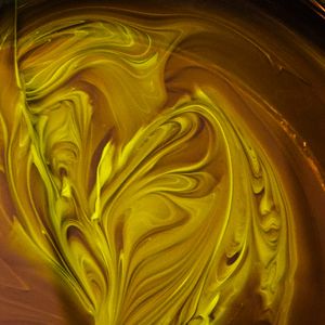 Превью обои краска, fluid art, разводы, жидкость, желтый, искажение