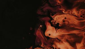 Превью обои краска, fluid art, разводы, жидкость, коричневый