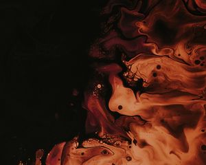 Превью обои краска, fluid art, разводы, жидкость, коричневый