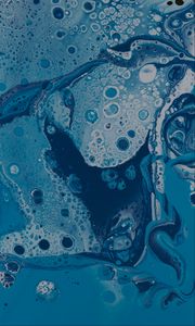 Превью обои краска, пятна, разводы, fluid art, синий
