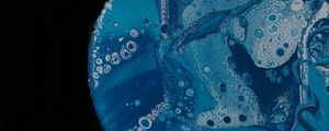 Превью обои краска, пятна, разводы, fluid art, синий