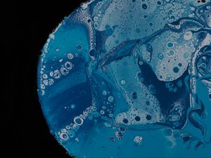 Превью обои краска, пятна, разводы, fluid art, синий