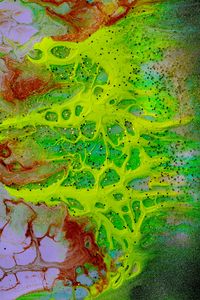 Превью обои краска, пятна, жидкость, fluid art, разводы, разноцветный, блестки