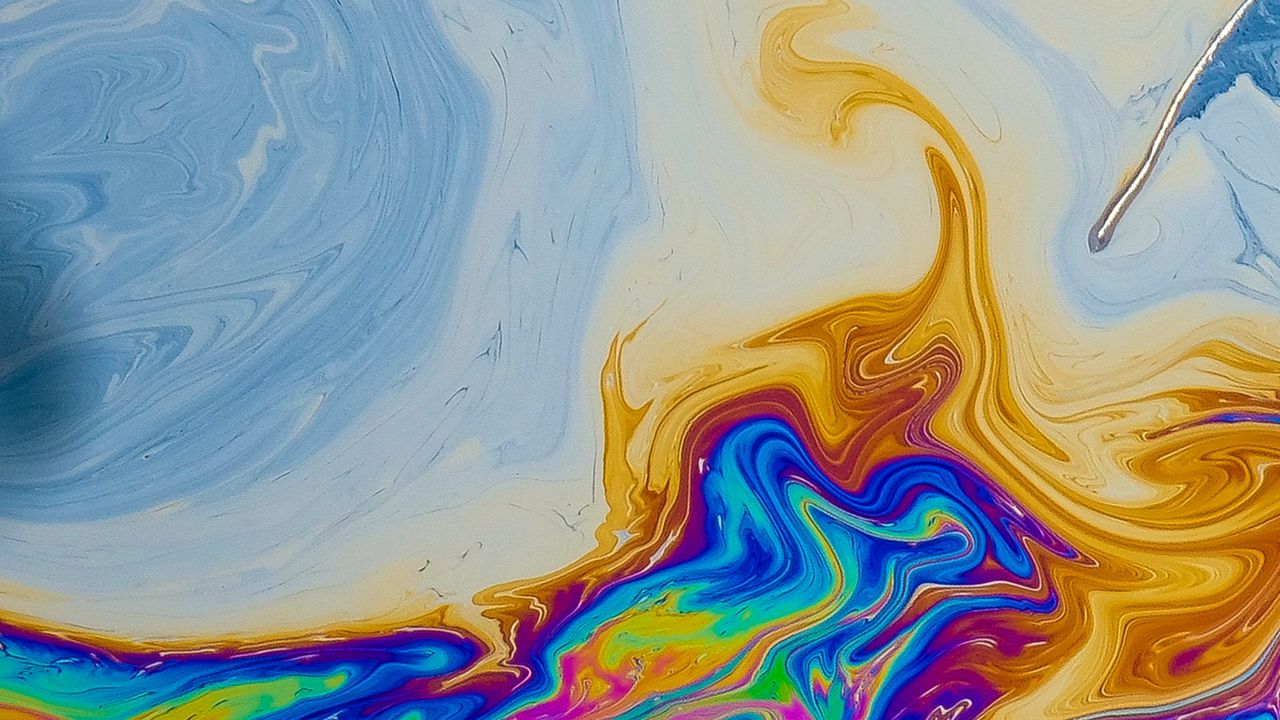 Обои краска, разноцветный, разводы, жидкость, fluid art