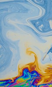 Превью обои краска, разноцветный, разводы, жидкость, fluid art