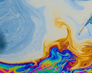 Превью обои краска, разноцветный, разводы, жидкость, fluid art