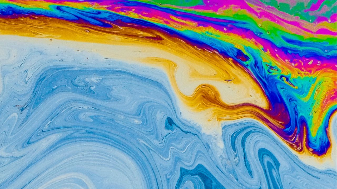 Обои краска, разноцветный, жидкость, абстракция, fluid art, разводы