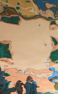 Превью обои краска, разводы, fluid art, пятна, бежевый