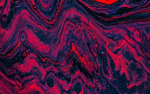 Превью обои краска, разводы, fluid art, абстракция, блестки, красный