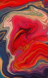 Превью обои краска, разводы, fluid art, абстракция, разноцветный, полосы