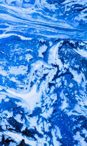 Превью обои краска, разводы, fluid art, абстракция, синий, белый