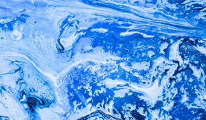 Превью обои краска, разводы, fluid art, абстракция, синий, белый