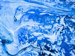 Превью обои краска, разводы, fluid art, абстракция, синий, белый