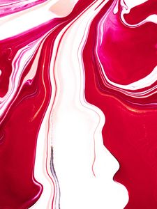 Превью обои краска, разводы, fluid art, абстракция, красный, белый