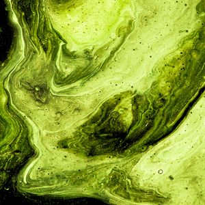 Превью обои краска, разводы, fluid art, абстракция, арт, зеленый