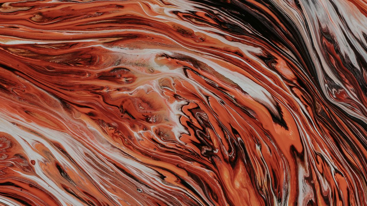 Обои краска, разводы, fluid art, абстракция, арт, коричневый