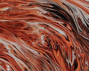 Превью обои краска, разводы, fluid art, абстракция, арт, коричневый
