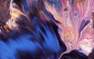 Превью обои краска, разводы, пятна, fluid art, абстракция, разноцветный