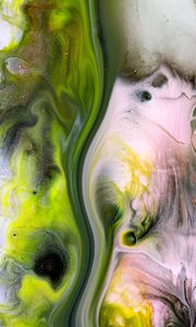 Превью обои краска, разводы, пятна, fluid art, абстракция, зеленый
