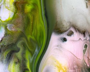 Превью обои краска, разводы, пятна, fluid art, абстракция, зеленый