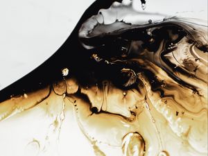 Превью обои краска, разводы, смешивание, абстракция, желтый, белый