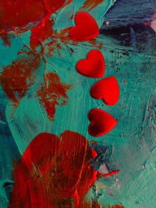 Превью обои краска, сердца, пятна, абстрактный