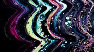Превью обои краска, волны, пузыри, абстракция, разноцветный