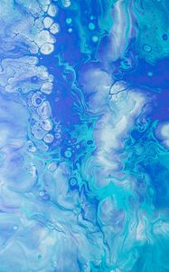 Превью обои краска, жидкость, fluid art, разводы, пятна, синий
