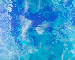 Превью обои краска, жидкость, fluid art, разводы, пятна, синий