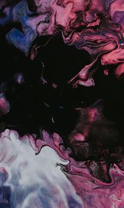 Превью обои краска, жидкость, fluid art, разводы, разноцветный, черный