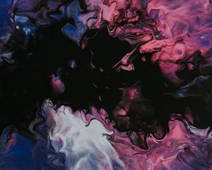 Превью обои краска, жидкость, fluid art, разводы, разноцветный, черный