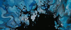 Превью обои краска, жидкость, fluid art, разводы, голубой, пятна