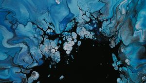 Превью обои краска, жидкость, fluid art, разводы, голубой, пятна