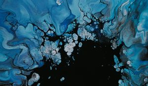 Превью обои краска, жидкость, fluid art, разводы, голубой, пятна