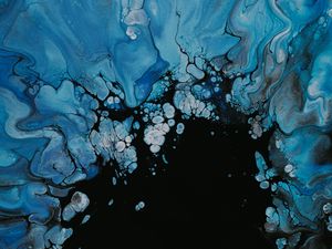 Превью обои краска, жидкость, fluid art, разводы, голубой, пятна