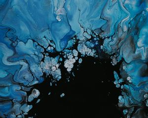 Превью обои краска, жидкость, fluid art, разводы, голубой, пятна
