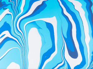 Превью обои краска, жидкость, fluid art, разводы, полосы, голубой