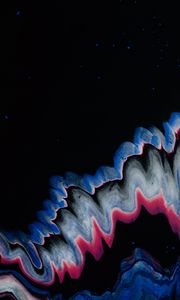 Превью обои краска, жидкость, fluid art, разводы, волны, черный