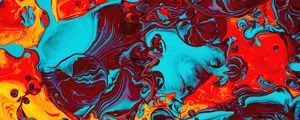 Превью обои краска, жидкость, fluid art, разводы, разноцветный, яркий