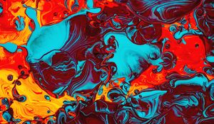 Превью обои краска, жидкость, fluid art, разводы, разноцветный, яркий
